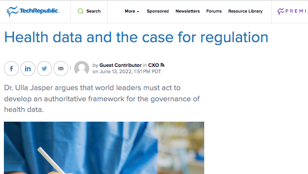 Health data and the case for regulation – Tech Republic